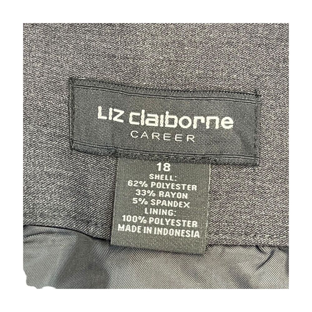Liz Claiborne Straight & Pencil Skirt Women's 18 Gray Polyester Lined Back Zip - Picture 3 of 7